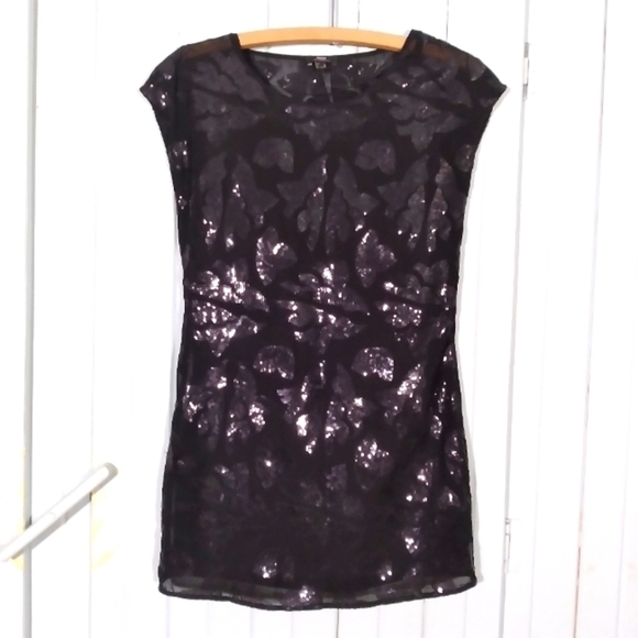 mexx metropolitan sequin sheer lined mini dress - Picture 1 of 7